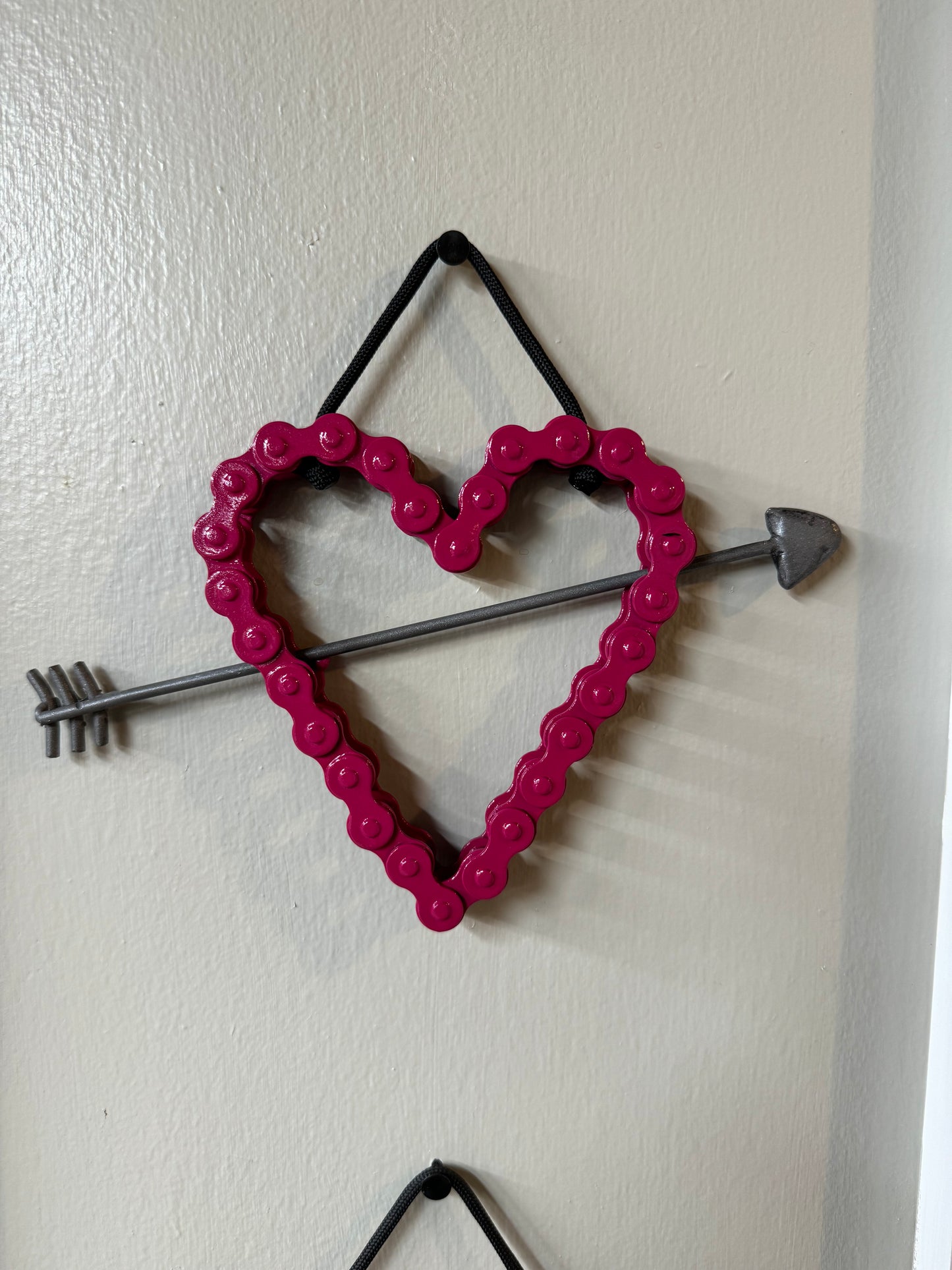 Recycled Metal Chain Heart with Arrow