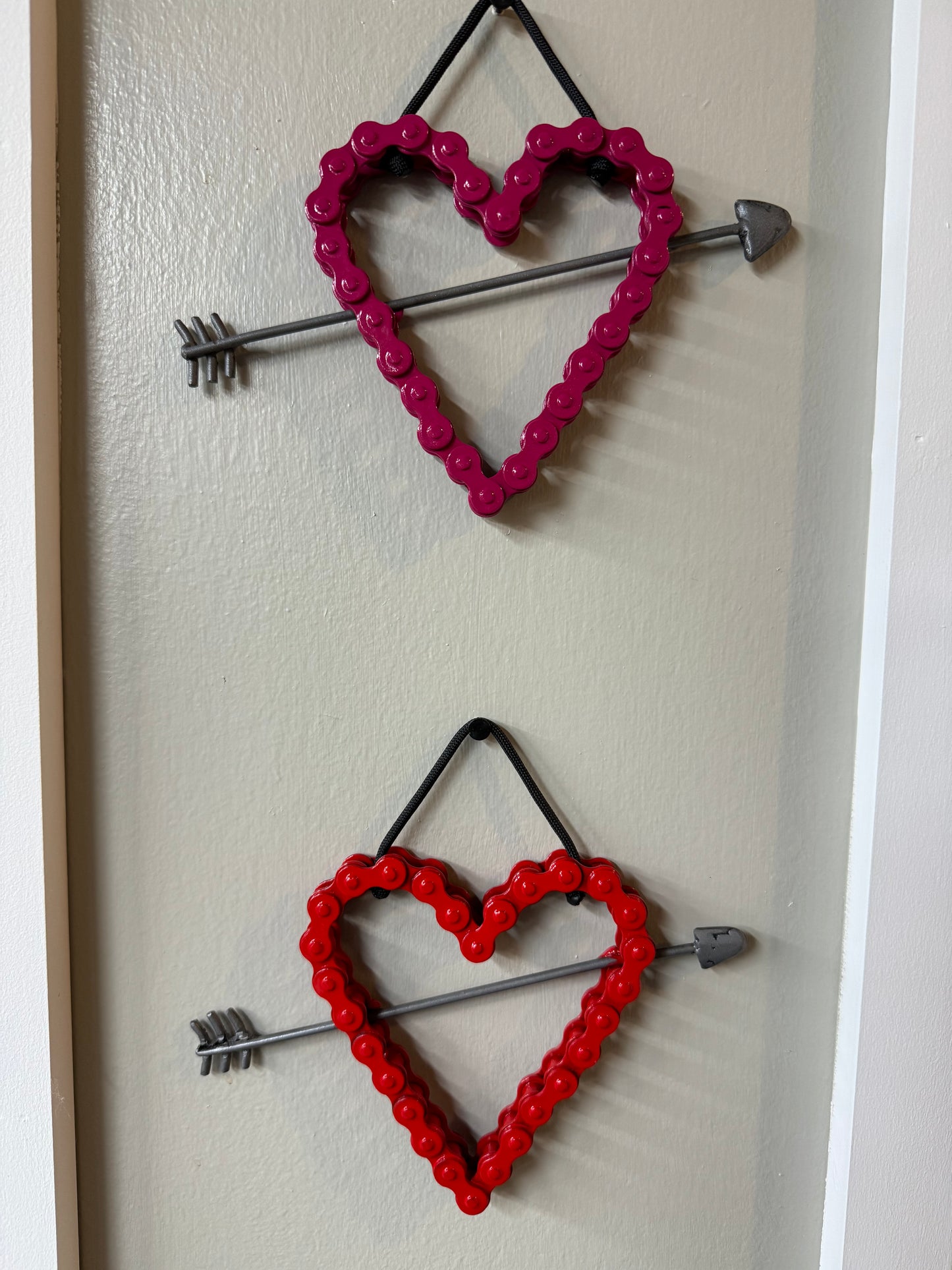 Recycled Metal Chain Heart with Arrow